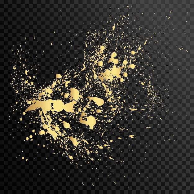 Vector set van goud splash op zwarte achtergrond vectorillustratie