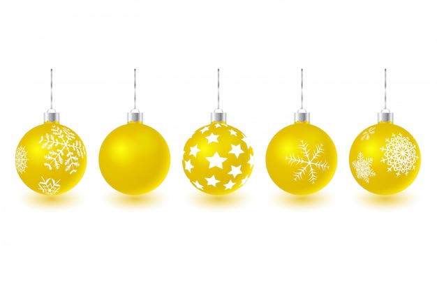 Set van gouden glazen kerstboom ballen opknoping