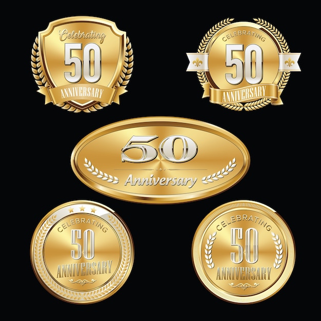 Set van gouden jubileum badges