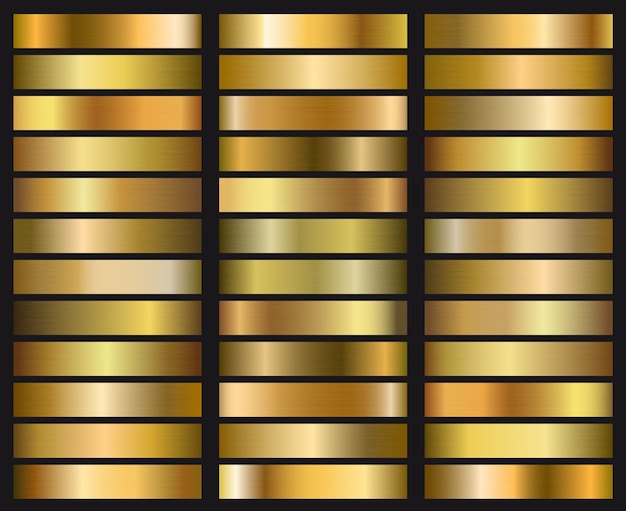 Vector set van gouden kleurovergang textuur.