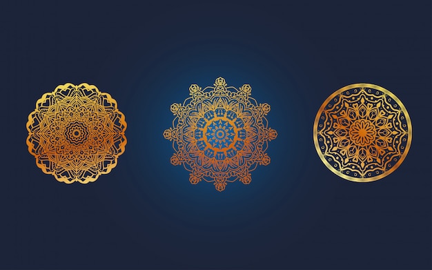 Vector set van gouden mandala