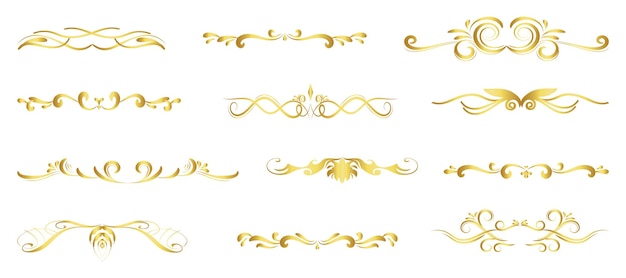 Set van gouden vintage decoratieve swirl elementen ontwerp