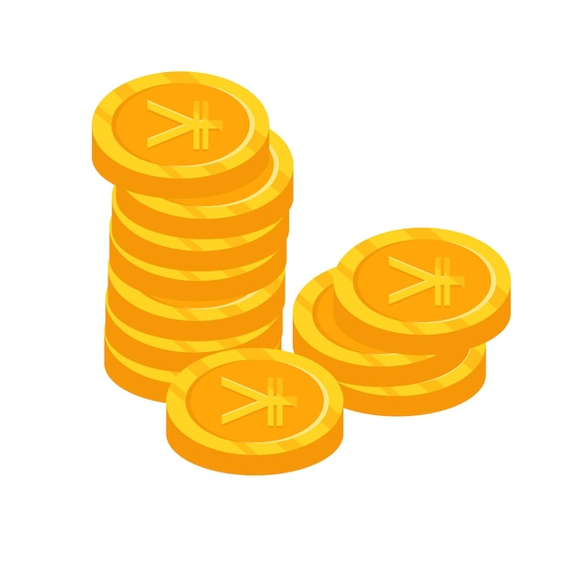 Set van gouden yen munten Vector illustratie