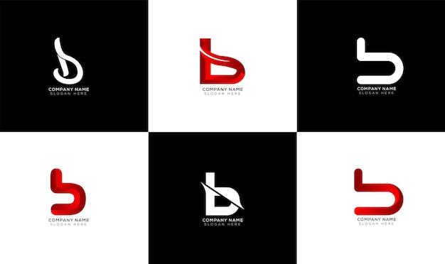 Set van gradiënt letter b logo-ontwerp