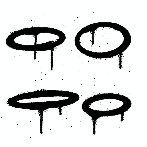 Set van graffiti spuitverf Verzameling van symbolen Spray Circle geïsoleerde Vector