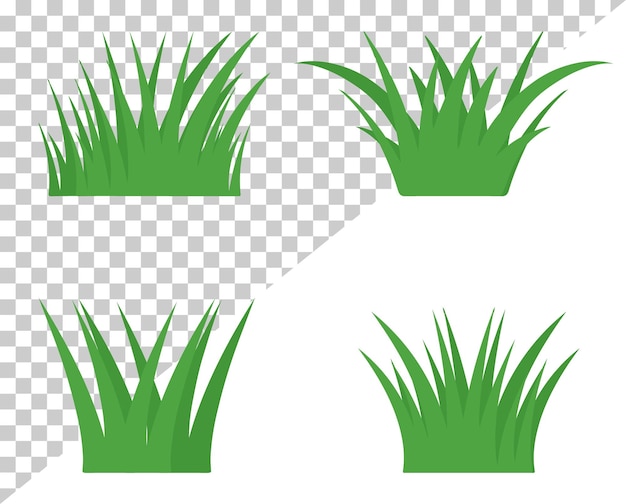 Set van groen gras illustratie Vector op transparante gras illustraties geïsoleerde vectorelementen