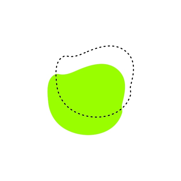 set van groene vlekken met stippellijnen element