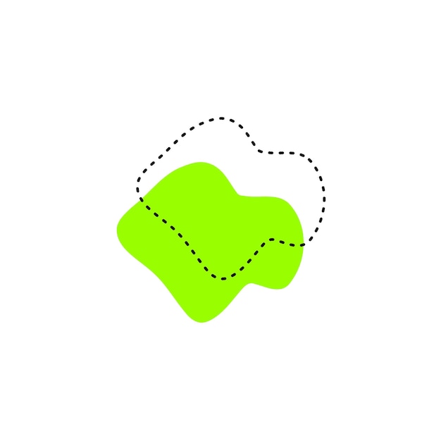 set van groene vlekken met stippellijnen