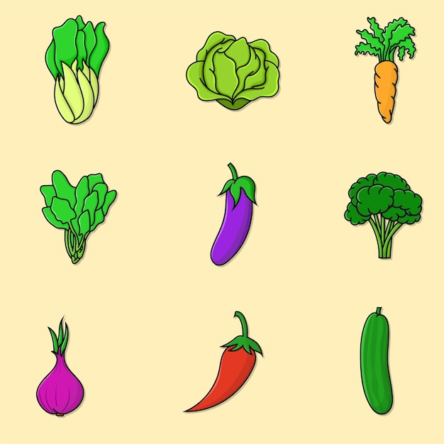 Set van groenten geïsoleerde illustratie vector