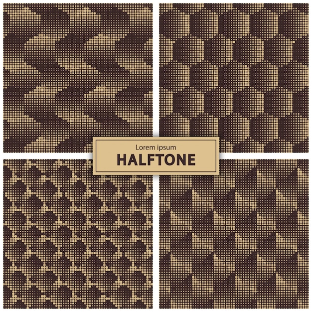 Vector set van halftone achtergrond