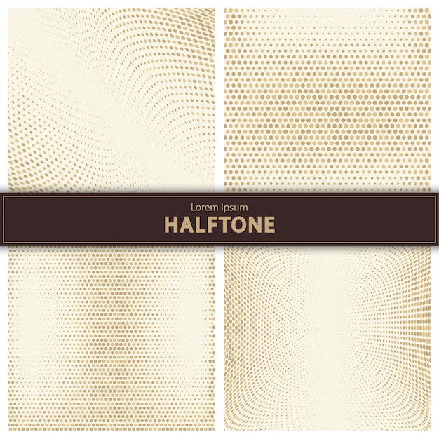 Vector set van halftone achtergrond