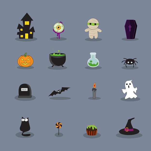 Set van Halloween-illustraties