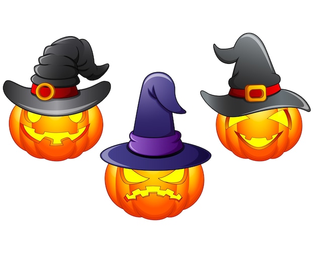 Set van Halloween pompoenen cartoon
