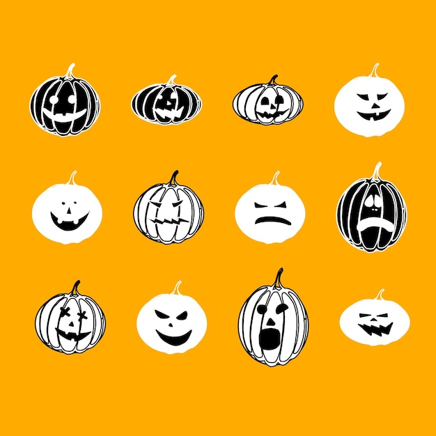 Set van Halloween pompoenen illustratie
