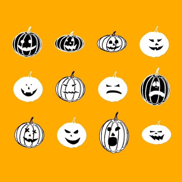 Set van halloween pompoenen illustratie