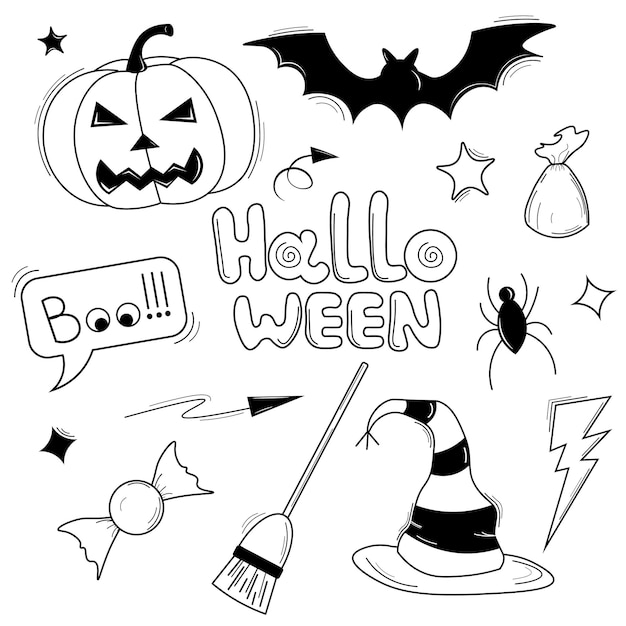 Set van halloween vector iconen