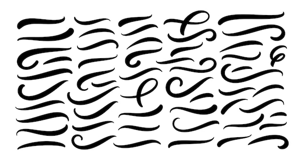 Vector set van handlettering onderstreept lijnen vector onderstreep stroke ontwerp concept element collectie