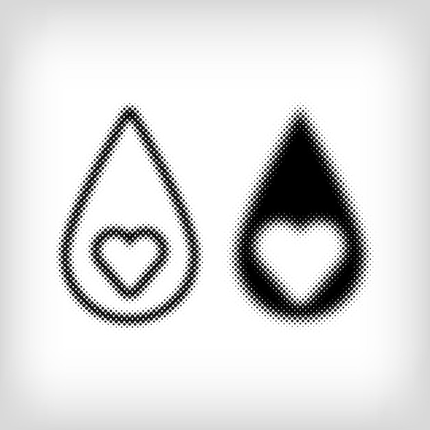 Vector set van hartpunten in waterdruppel vector moderne achtergrond voor posters websites webpagina's