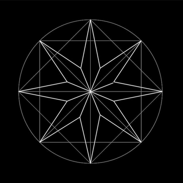 Set van heilige geometrie vectorillustratie geïsoleerd op wit heilige geometrie zwarte lijnen op een wit