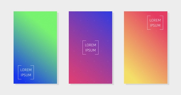 Set van heldere abstracte gradiënt vector achtergronden Kopieer ruimte voor tekst Flyer met geometrische textuur