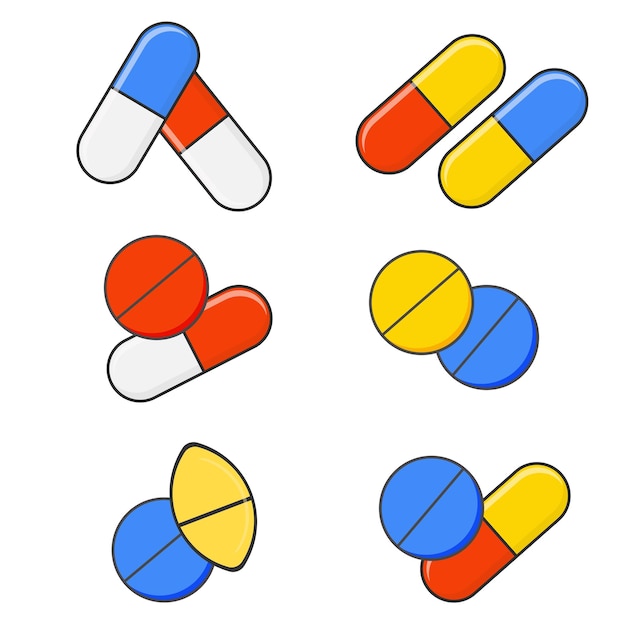 Set van heldere verschillende gepaarde vormen van tabletten vectorillustratie