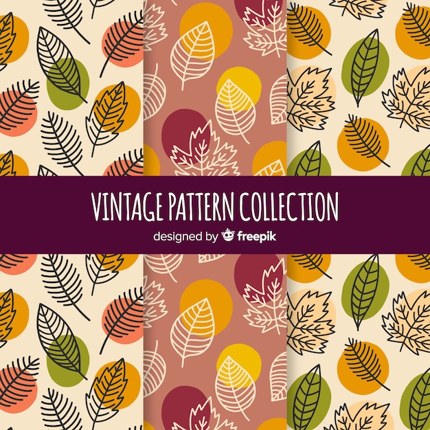 Vector set van herfst patronen vintage stijl