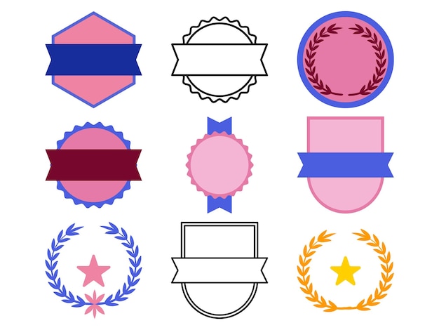 Vector set van het abstract onderscheiding zegel badge plat ontwerp