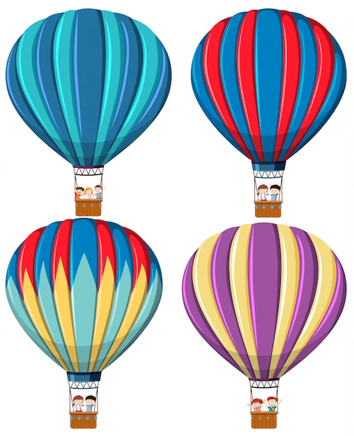 Set van hete luchtballon