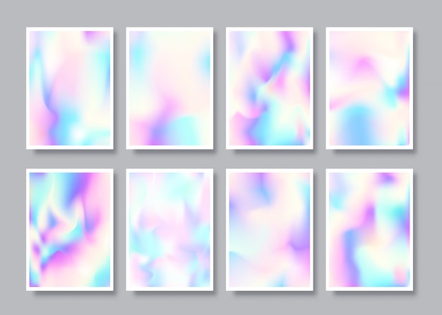 Vector set van hologram gradient textuur achtergrond