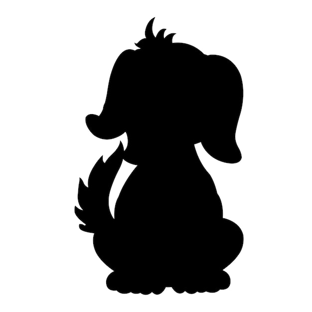 Set van hond silhouet vector geïsoleerd op witte achtergrond dieren silhouet set kleurboek kinderen