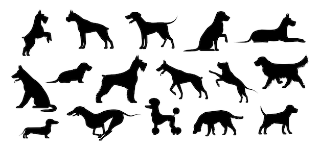 Set van honden silhouet