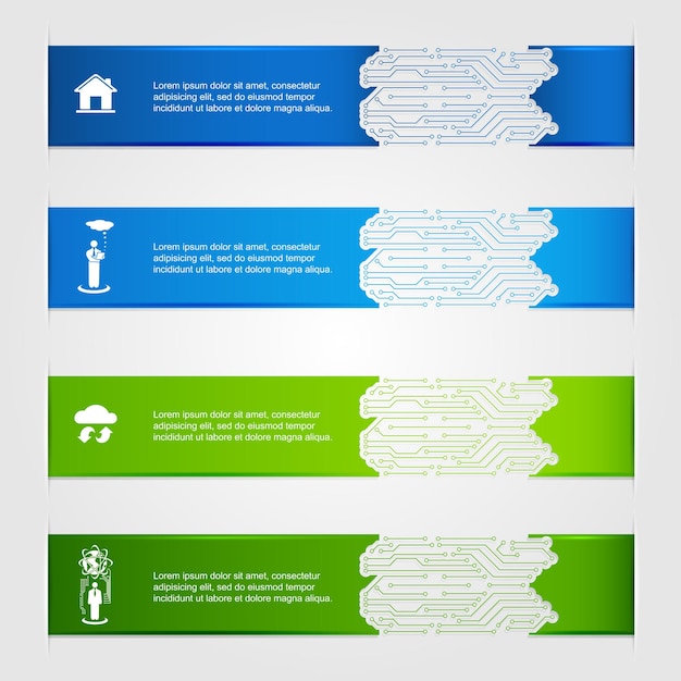 Set van horizontale digitale infographic kan worden gebruikt voor het ontwerp van websiteillustratie