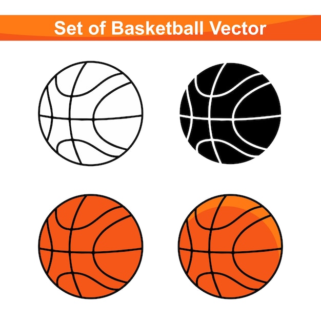 Set van illustratie basketbal