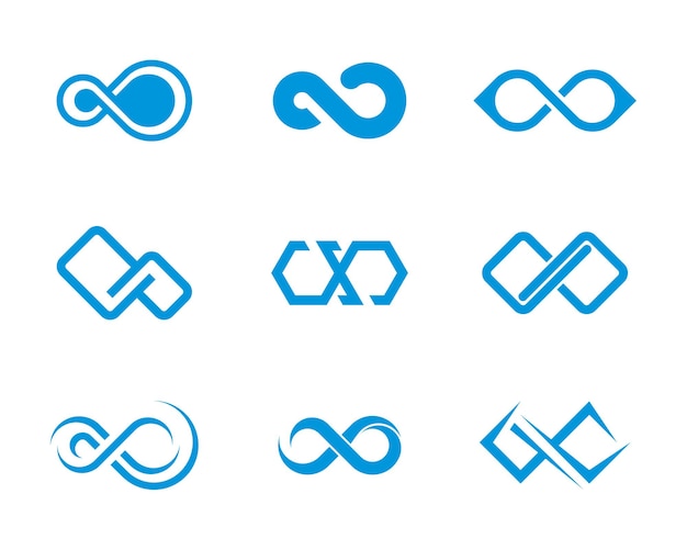 Set van infinity logo vector sjabloon creatief infinity logo ontwerpconcept