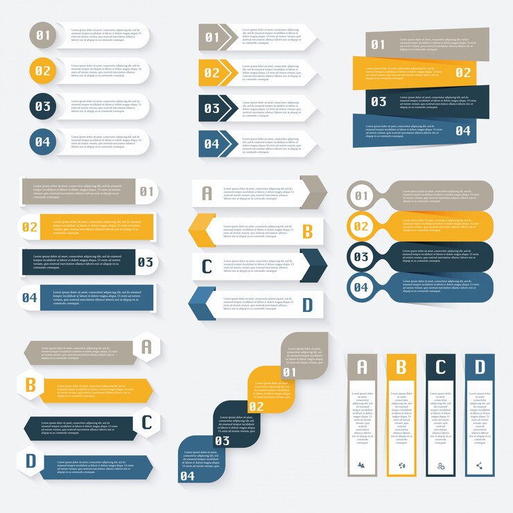 Vector set van infographics ontwerpsjabloon voor uw bedrijfspresentaties. kan worden gebruikt voor info graphics, grafische of website-indeling, genummerde banners, diagram, webdesign.