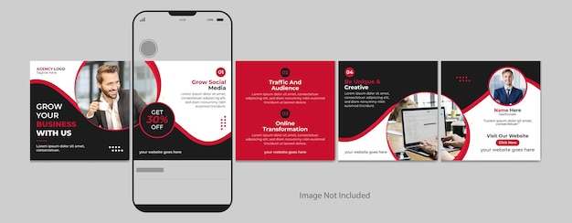Set van Instagram-carrouselpostsjabloon Bewerkbare Instagram-carrousel post carrousel voor sociale media