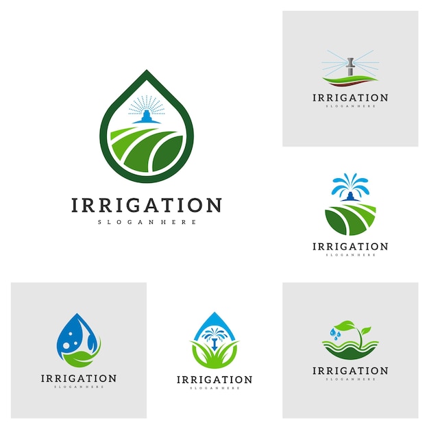 Set van irrigatie logo ontwerp vector pictogram symbool sjabloon illustratie