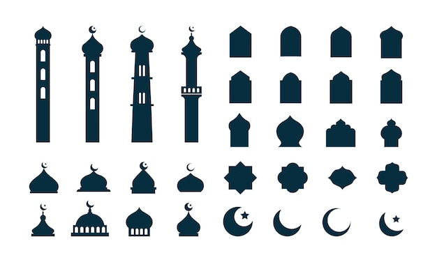 Set van islamitische vorm illustratie ontwerp lege islamitische vorm sjabloon vector