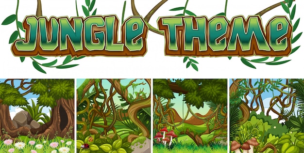 Set van jungle thema