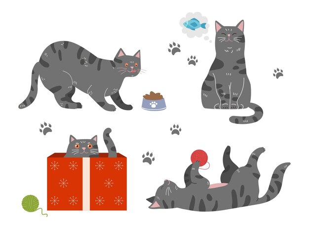 Vector set van katten