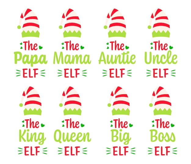 Vector set van kerst elf familie