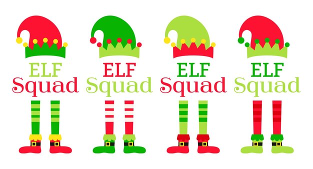 Vector set van kerst elf squad