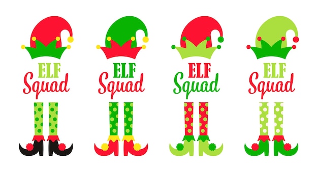 Vector set van kerst elf squad