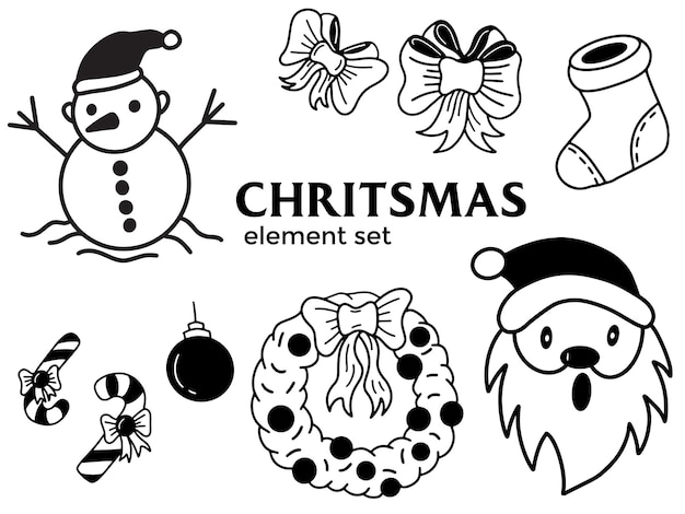 Set van kerst ontwerp illustratie overzicht elementen vector