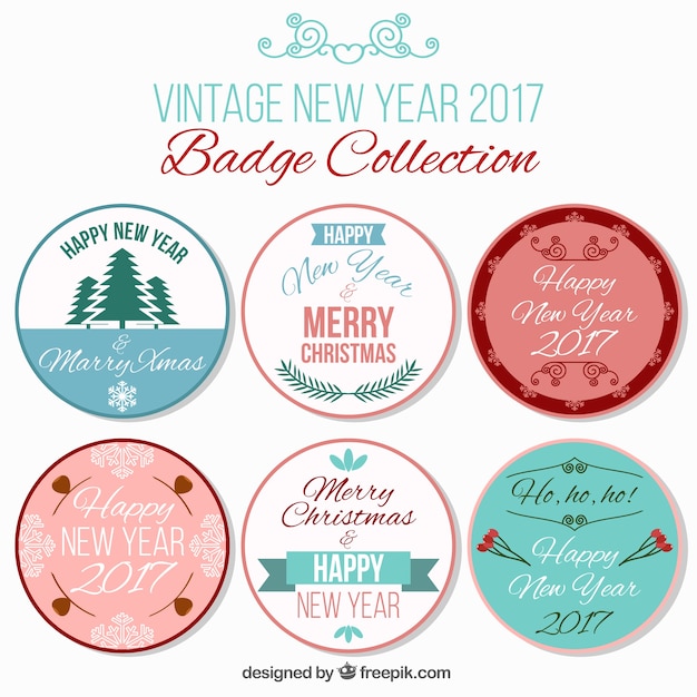 Set van kerst stickers in vintage stijl