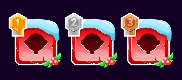 Set van kerstavatar-framepaneel met cijfer voor GUI-activumelementen