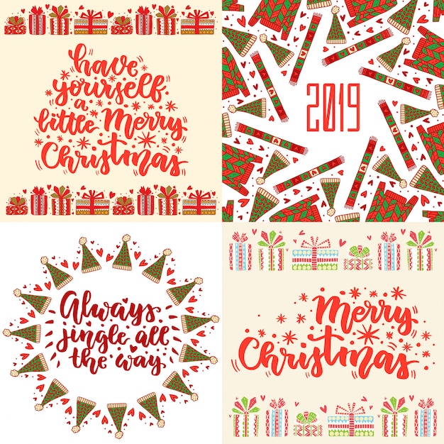 Set van kerstkaarten