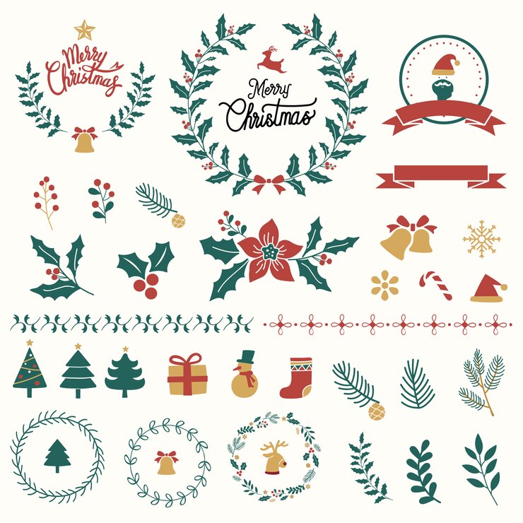 Vector set van kerstmis ontwerp elementen vector