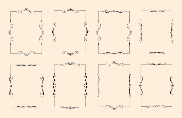 Set van klassieke kalligrafische sier decoratief frame