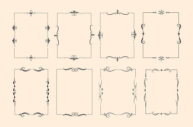 Set van klassieke kalligrafische sier Decoratief frame